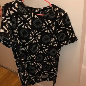 Madewell XS Industry Button Back Top in Batik Grid